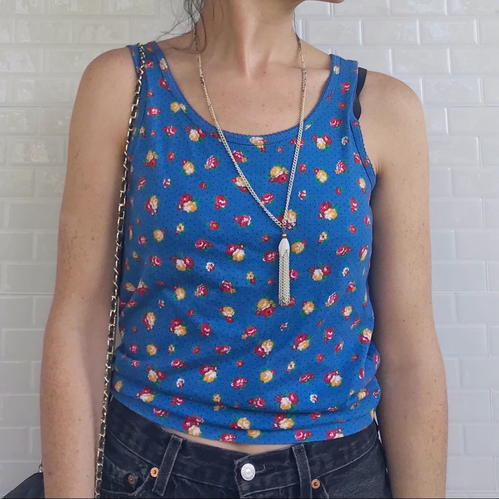 VINTAGE RALPH LAUREN tank floral crew 90s